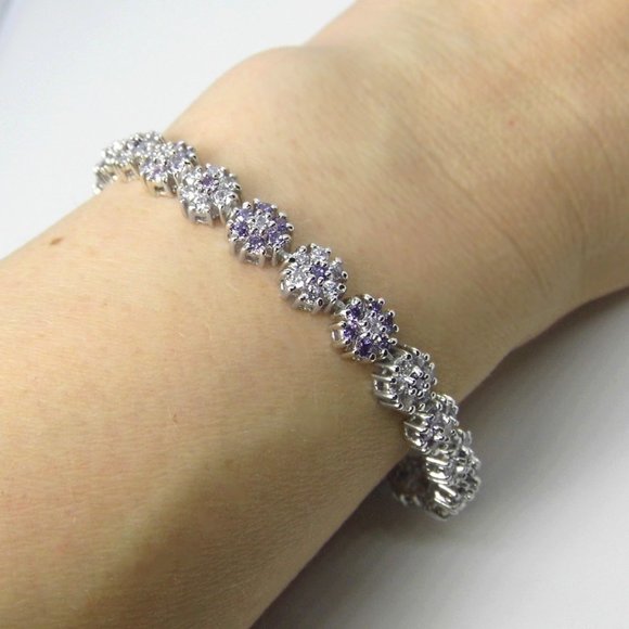 Sterling Silver Flower Bracelet 16gr - Picture 3 of 9